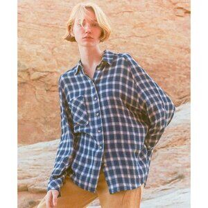 BDG Urban Outfitters Keanu Oversized Blue Plaid Flannel Shirt XS